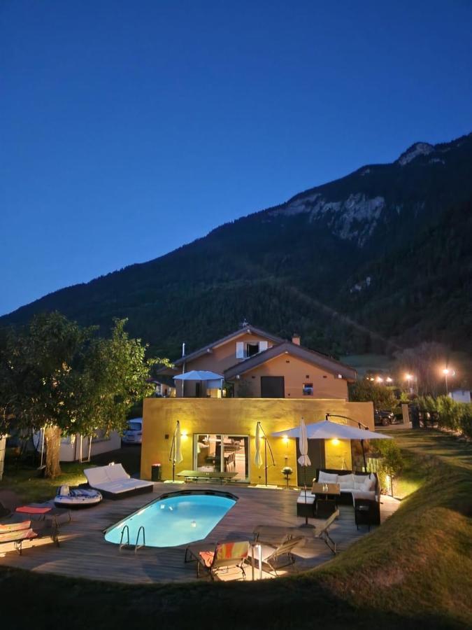 Appartement Moderne Avec Terrasse Et Piscine A Chatel Sur Bex Zewnętrze zdjęcie