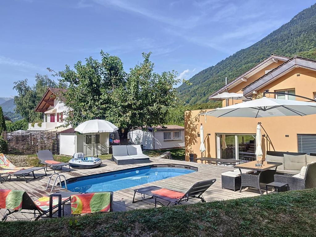Appartement Moderne Avec Terrasse Et Piscine A Chatel Sur Bex Zewnętrze zdjęcie